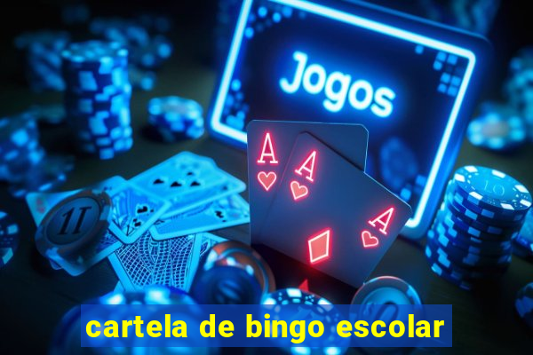 cartela de bingo escolar