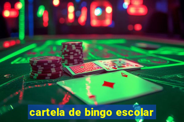 cartela de bingo escolar