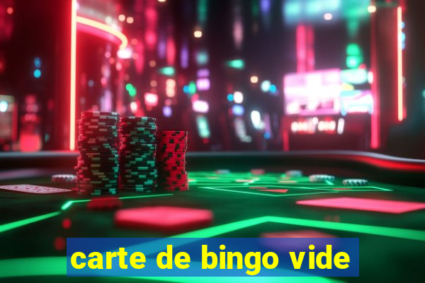 carte de bingo vide