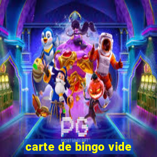 carte de bingo vide