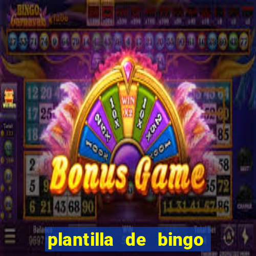 plantilla de bingo para editar