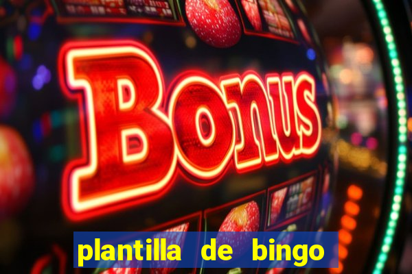 plantilla de bingo para editar