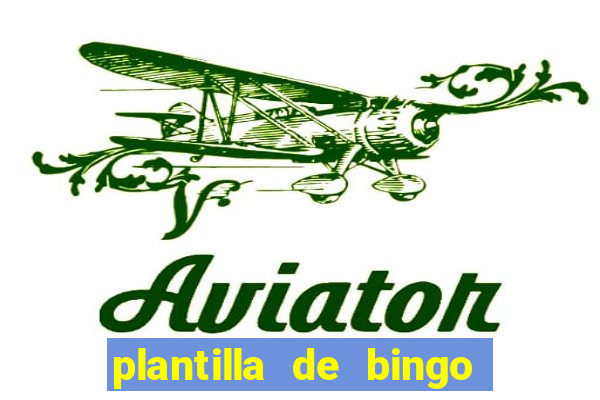 plantilla de bingo para editar