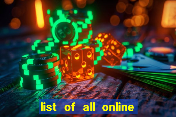 list of all online bingo sites