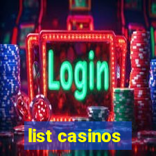 list casinos