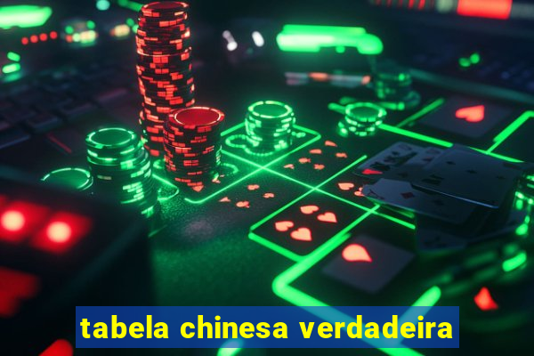 tabela chinesa verdadeira