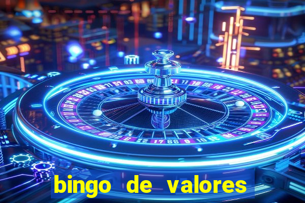 bingo de valores para imprimir