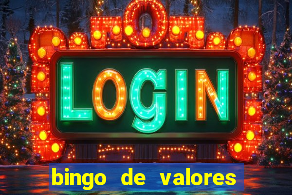 bingo de valores para imprimir