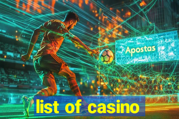 list of casino