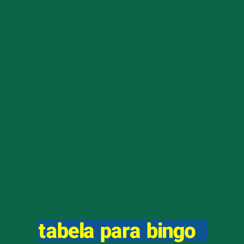 tabela para bingo