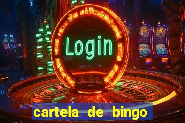 cartela de bingo com letras